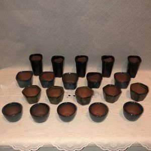 Art pottery succulent pots. 20 total. Five of each type see pictures.